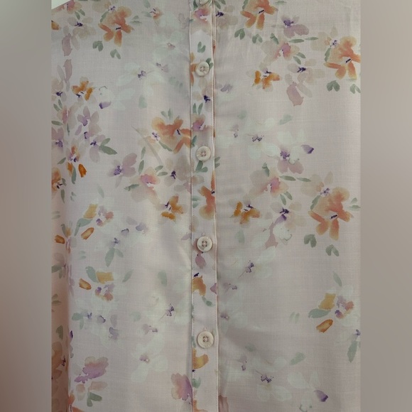 Cloth & Stone Floral Back Button Dress Size L / Pastel Pink - Picture 9 of 11